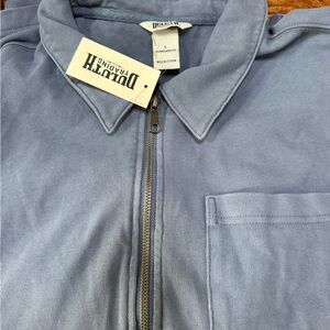 Duluth Trading Co Blue Men's Large Rugby Half zip pullover NWT